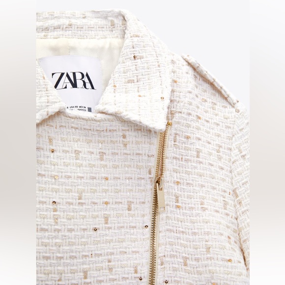 NWT ZARA ZIPPERED TEXTURED JACKET SIZE XL NWT - Picture 3 of 9
